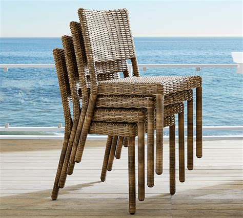 pottery barn rattan chair|Torrey Wicker Swivel Outdoor Dining Chair